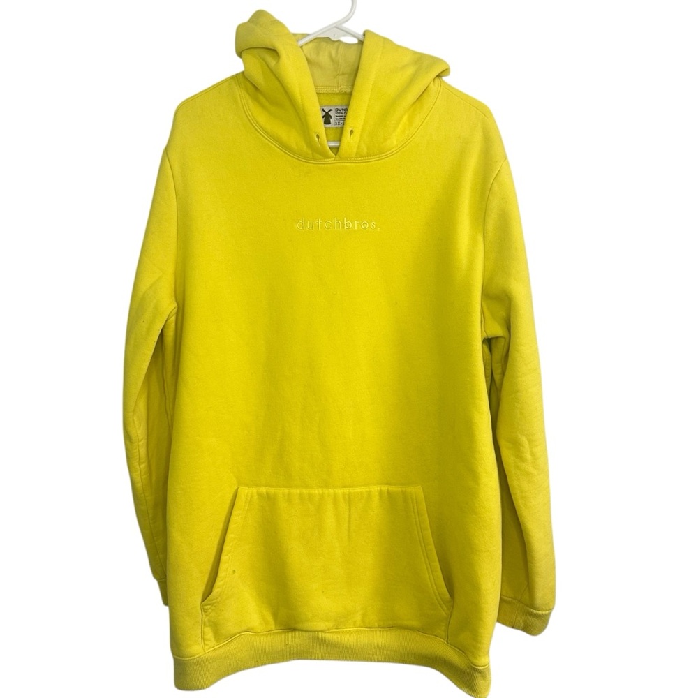 Dutch Bros Men’s XL+2X+3X Oversized Yellow Hoodie RARE XXL + XXXL DB 1992